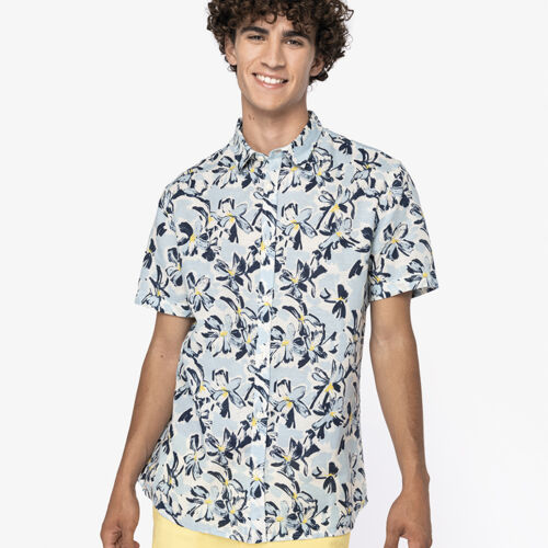 Native Spirit Short Sleeve Coastal Print Shirt Thumbnail