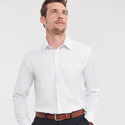 Long sleeve herringbone shirt Thumbnail
