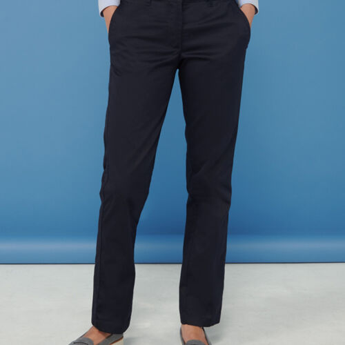 Henbury Ladies 65/35 Flat Fronted Chino Trousers Thumbnail