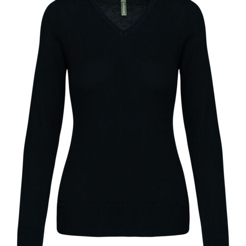 Kariban Ladies Cotton Acrylic V Neck Sweater Thumbnail