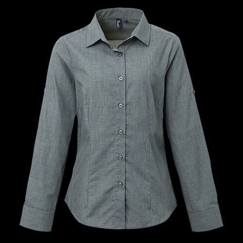 Premier Ladies Cross-Dye Roll Sleeve Shirt Thumbnail