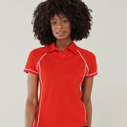 Finden + Hales Ladies Performance Piped Polo Shirt Thumbnail