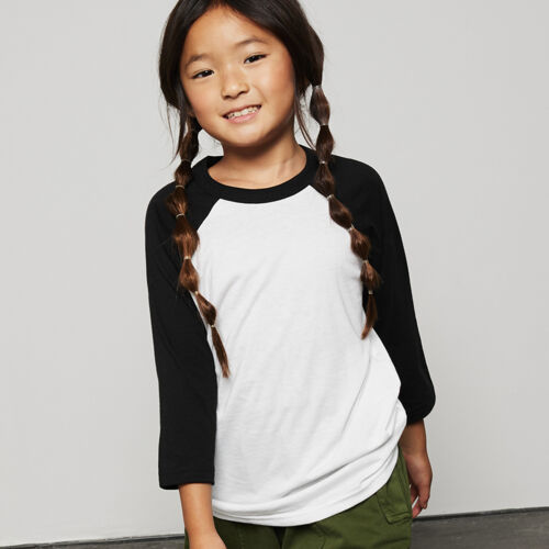 Canvas Youths 3/4 Sleeve Baseball T-Shirt Thumbnail