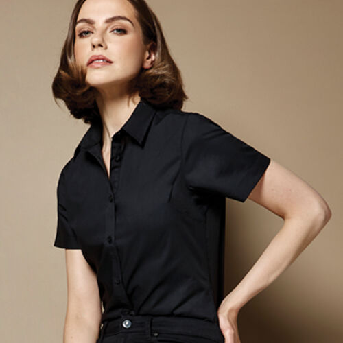 Kustom Kit Ladies Short Sleeve Tailored Poplin Shirt Thumbnail